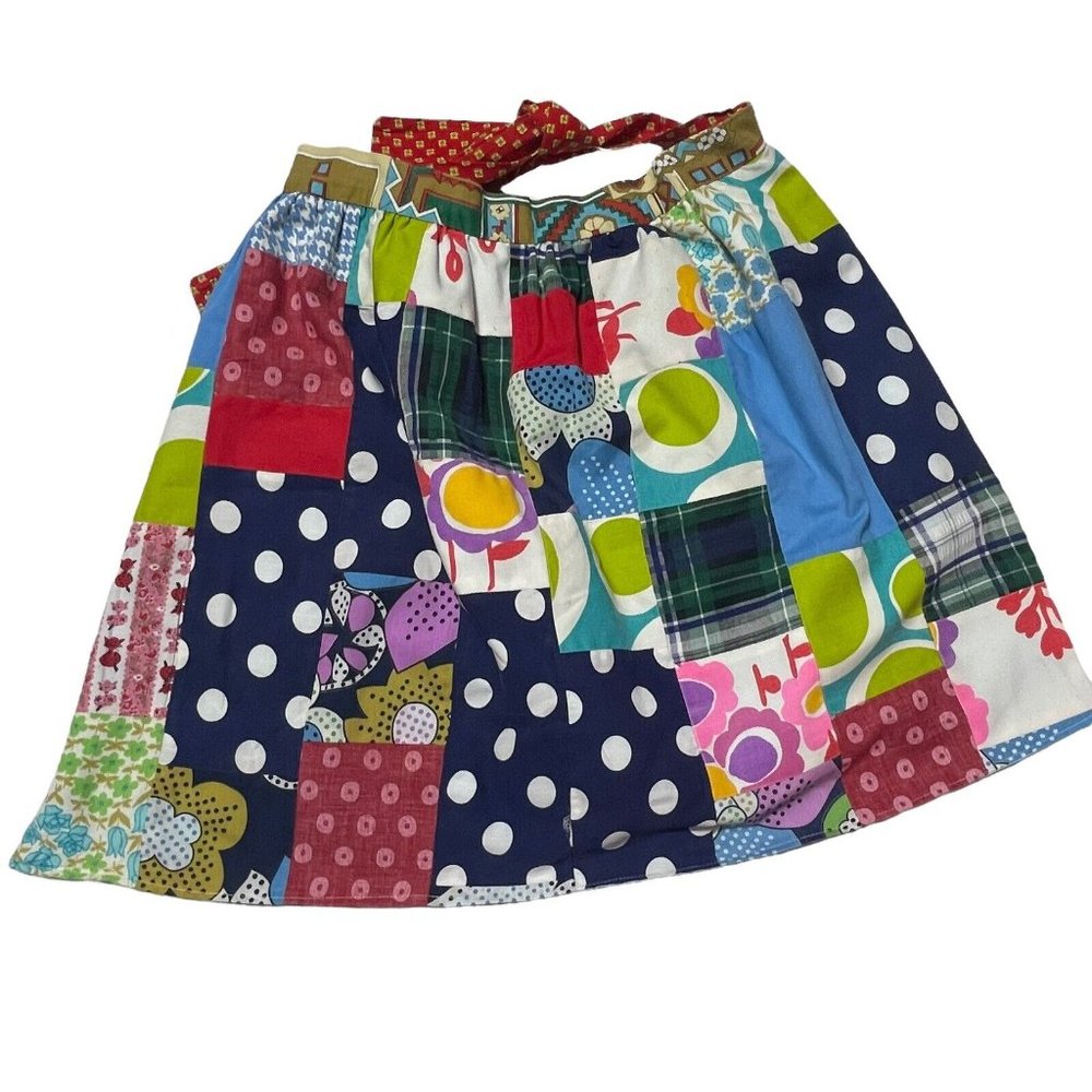 Vintage Boho Patchwork Kitchen Apron Bohemian Fes… - image 1